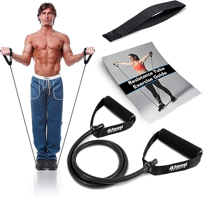 Resistance Bands with Handles and Door Anchor, Gym Resistance Tubes for Strength Training, Exercise Bands for Working Out, Physical Therapy, Home Workouts, Pilates & Crossfit-GravixFit