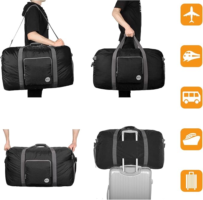 WANDF Foldable Travel Duffel Bag 60-120L Duffle Carry on for Women and Men-GravixFit
