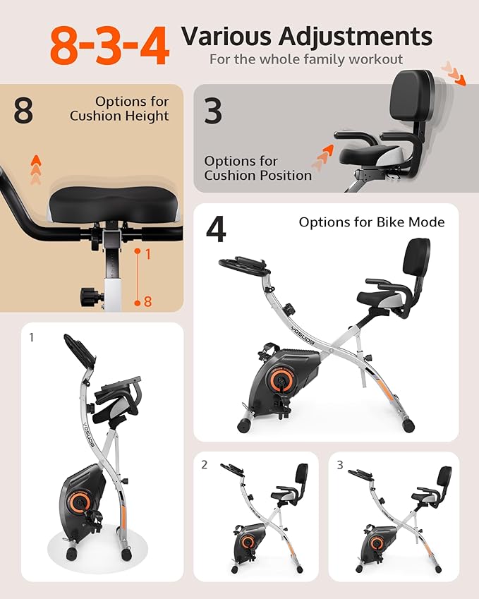 YOSUDA Folding Exercise Bike - Foldable Stationary Bike for Home Gym Workout-GravixFit