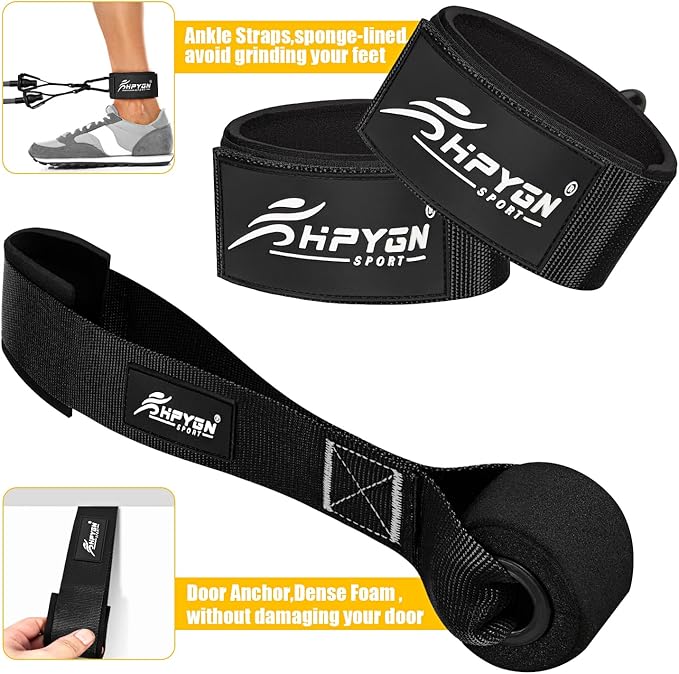 HPYGN Resistance Bands, Heavy Exercise Bands with Handles, Fitness Bands for Working Out, Workout Bands for Men, Weight Bands Set for Muscle Training, Strength, Slim, Yoga, Home Gym Equipment-GravixFit