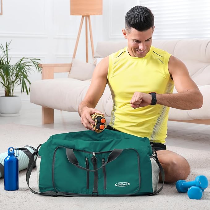 G4Free 40L/65L Foldable Duffel Bag, Water-Repellent Travel Backpack, Lightweight Carry Bag for Overnight Weekender Sports Men Women-GravixFit