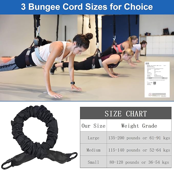 PRIOR FITNESS Bungee Fitness Equipment Set Casual Latex Cord Resistance Bands Dance Rope Exercise at Home Gym Suspension Trainer Professional Training Equipment-GravixFit