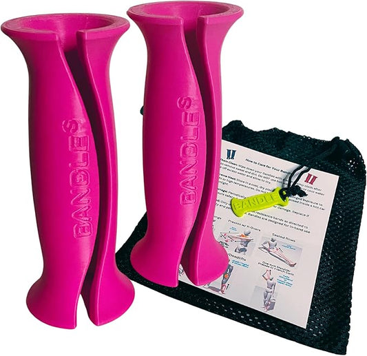 Bandle™ - True Ergonomic Handles for Resistance Bands | Unleash The Full Potential of Pain-Free, Full-Body Workouts | Durable & Comfortable for High-Intensity Training (2 Handles)-GravixFit
