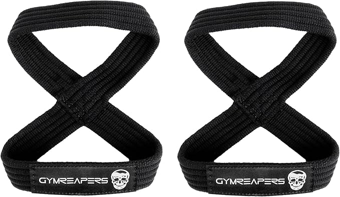 Gymreapers Figure 8 Lifting Straps For Deadlift, Powerlifting, Strongman, & Cross Training Strong Weightlifting Wrist Straps For Men, Women-GravixFit