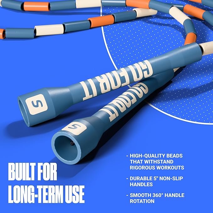 Sportbit Elite Beaded Jump Rope - Adjustable Speed Rope for Fitness, CrossFit, Boxing - Tangle-Free, Lightweight-GravixFit