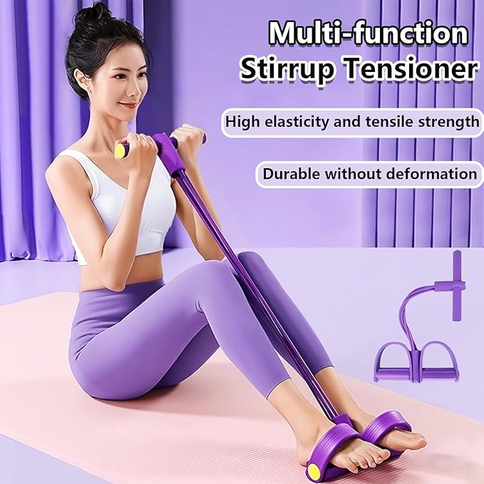 2025 Upgrade Multifunction Tension Rope or Exercise Sit Up Exercise Equipment,Pedal Ankle Puller,Bands-6 Tube Pedal Ankle Puller for Women Men-GravixFit