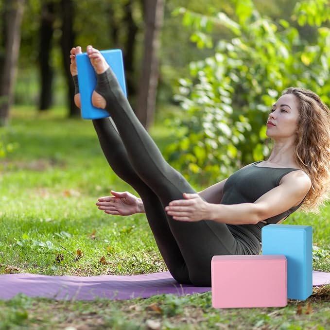 Meooeck 30 Pcs Yoga Blocks Bulk Eva Foam Block Pack, 9 x 6 x 3 Inch Exercise Brick Foam High Density Soft Non Slip Yoga Accessories for Exercise Pilates General Fitness and Workouts, Multicolor-GravixFit