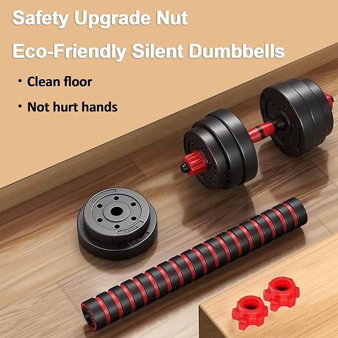 Adjustable Dumbbell Set, 5-44 lbs Free Weight Set with Connector for Barbell, Dumbbells, Push-Up Options, Fitness Exercises for Home Gym Suitable Men/Women-GravixFit