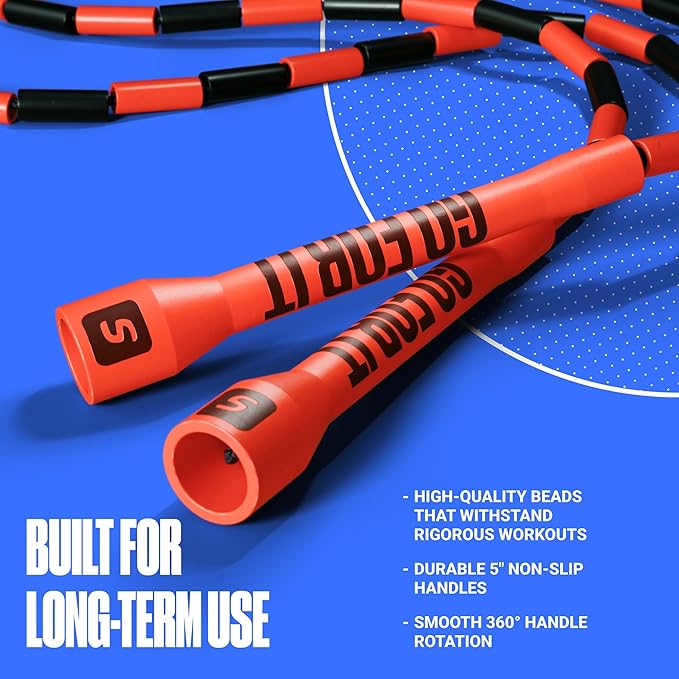 Sportbit Elite Beaded Jump Rope - Adjustable Speed Rope for Fitness, CrossFit, Boxing - Tangle-Free, Lightweight-GravixFit