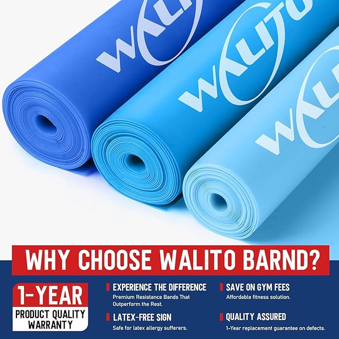 WALITO Resistance Bands for Working Out, Exercise Bands for Women and Men, Workout Bands for Physical Therapy, Stretch, Recovery, Pilates, Rehab, Strength Training and Home Gym-GravixFit
