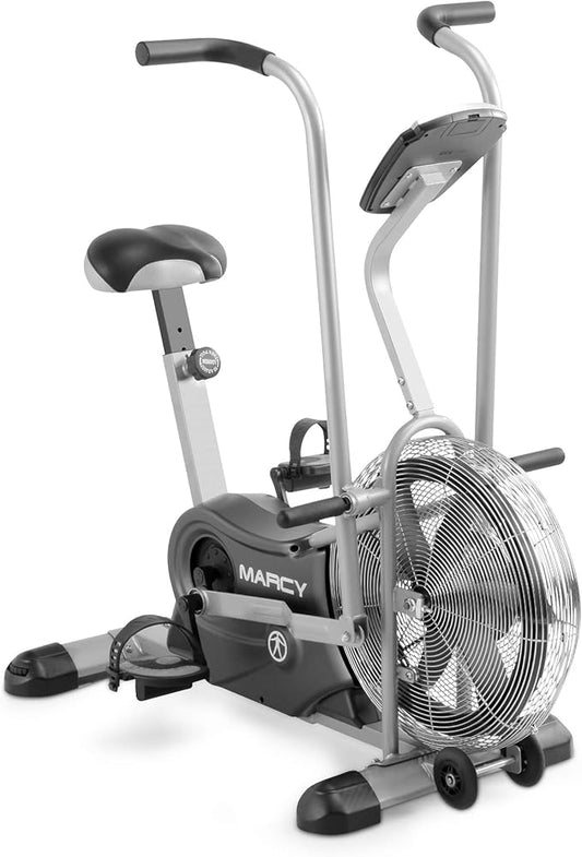 Marcy Air-Resistance Exercise Fan Bike With Dual Acction Handlebars-GravixFit