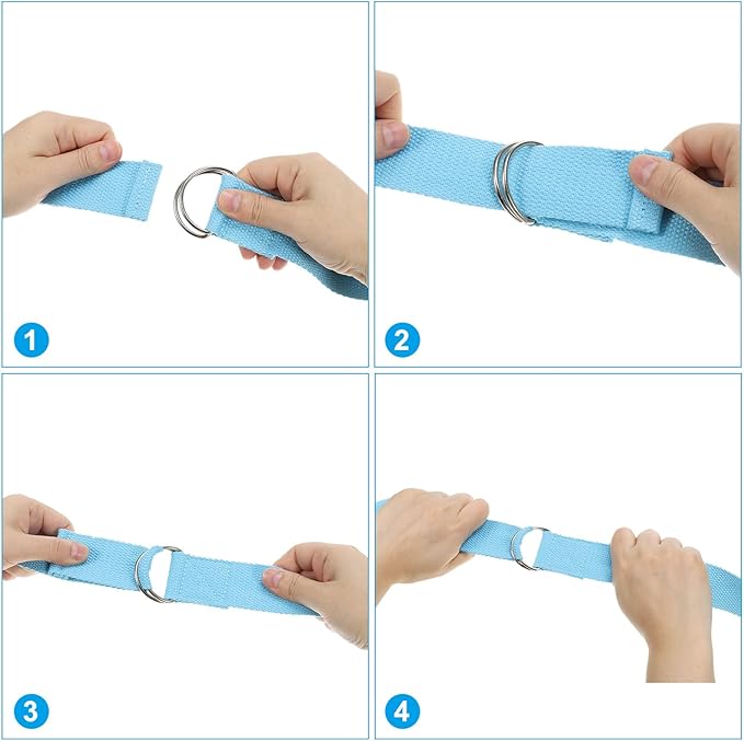 PATIKIL Yoga Strap for Stretching, Cotton Yoga Belt with Adjustable Metal D-Ring Buckle Stretch Band for Fitness Pilates-GravixFit