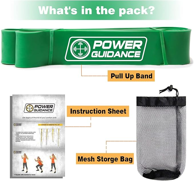 POWER GUIDANCE Pull Up Assist Bands - Stretch Resistance Band - Mobility Band - Powerlifting Bands - by Perfect for Body Stretching, Powerlifting, Resistance Training-GravixFit