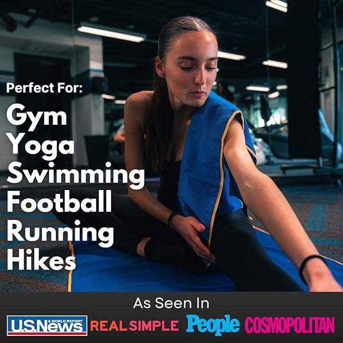 ECCOSOPHY Microfiber Beach Towel – Quick Dry Gym Towel, Highly Absorbent with Ribbed Texture, Lightweight – Ideal for Travel, Pool, Yoga, Fitness & Outdoor Adventures – 60x30 Navy-GravixFit