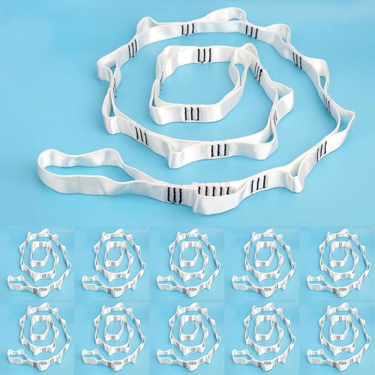 10PCS Nylon Daisy Chain Straps 23 KN for Aerial Yoga Hammock Swing Adjustable Aerial Silk Extender Hanging Rope for Aerial Yoga Belts 3.6FT 5.9FT Long-GravixFit