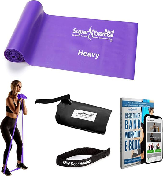 7Ft Long Resistance Bands for Stretching - Resistance Bands Set with Door Anchor - Exercise Bands Including Carry Pouch, E-Book & App - Latex-Free Workout Bands-GravixFit