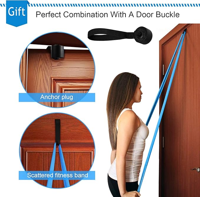 Resistance Bands Set, 3 Pack Professional Latex Elastic Bands for Home or Gym Upper & Lower Body Exercise, Physical Therapy, Strength Training, Yoga, Pilates, Rehab, Blue & Purple & Pink-GravixFit