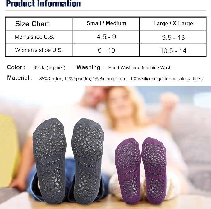 Hylaea Unisex Non Slip Socks with Grip for Yoga, Hospital, Pilates, Barre | Ankle, Cushioned-GravixFit