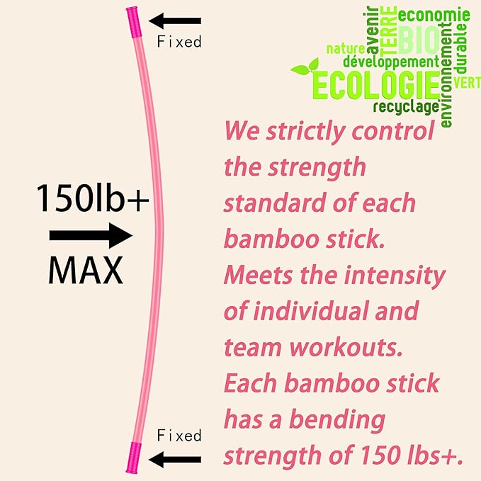 5ft Yoga Stick from Natural Bamboo with Non-Slip Handle-Stretching Stick for Mobility, Flexibility,Exercise,Workout, Physical Therapy,Pilates,Balance Fitness-Access Online Video Guide Without Any Info-GravixFit
