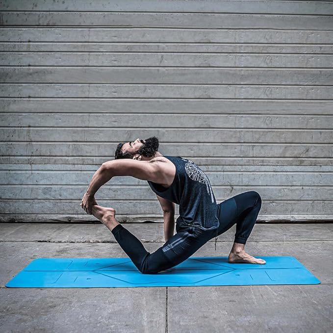 Liforme Original Yoga Mat – Free Yoga Bag Included - Patented Alignment System, Warrior-like Grip, Non-slip, Eco-friendly, sweat-resistant, long, wide, 4.2mm thick mat for comfort-GravixFit