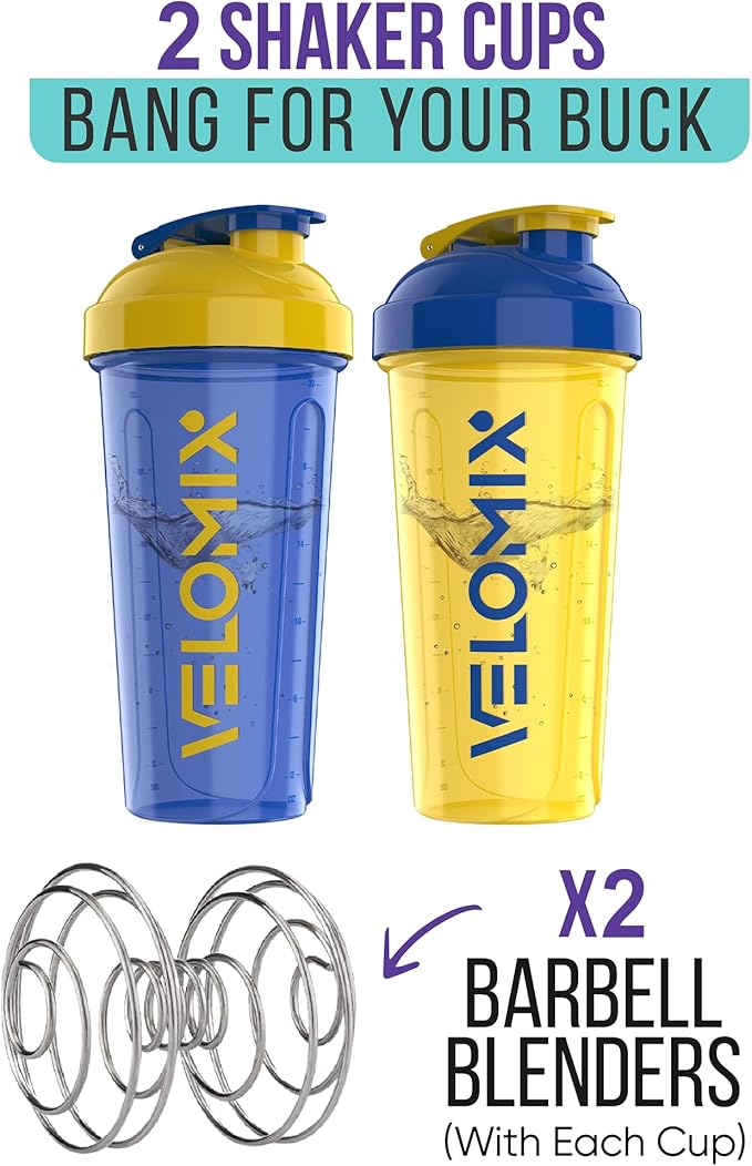 '-2 Pack- 28 oz Protein Shaker Bottles for Protein Mixes - 2x Wire Whisk | Leak Proof Shaker Cups for Protein Shakes | Protein Shaker Bottle Pack (Stand Strong Pack)-GravixFit