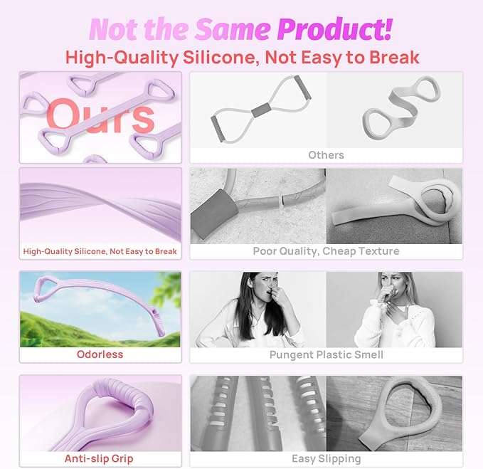 Figure 8 Fitness Resistance Band, Unbreakable Thicken 25lb Elastic Excercise Band for Working Out, Non-Slip Silicone Bands for Strength Stretch Training Arms Back Shoulder Chest Yoga Pilates-GravixFit