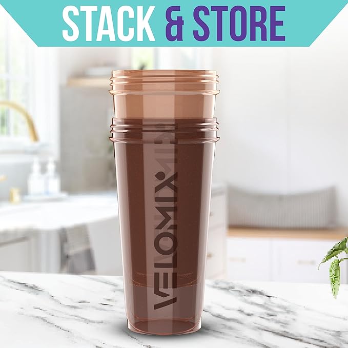 '-2 Pack- 28 oz Protein Shaker Bottles for Protein Mixes - 2x Wire Whisk | Leak Proof Shaker Cups for Protein Shakes | Protein Shaker Bottle Pack | Shakers for Protein Shakes-Brown Colors-GravixFit