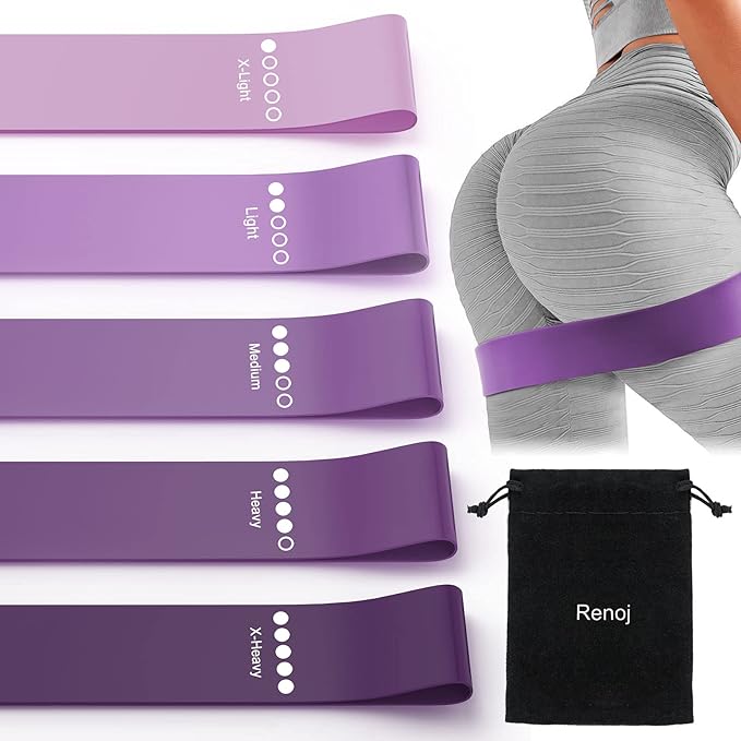 Resistance Bands for Working Out, Elastic Pilates Flexbands for Physical Therapy Yoga, Stretch Exercice Loop Bands for Booty Legs-GravixFit