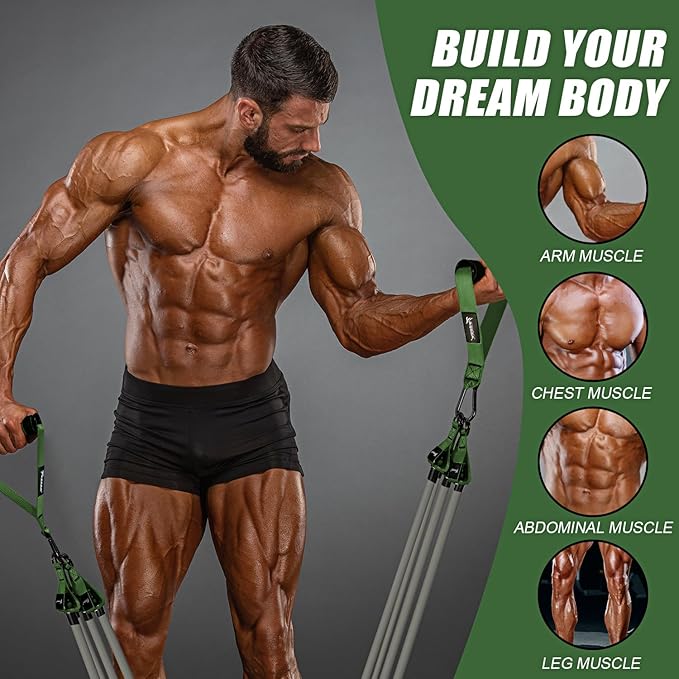 Heavy Resistance Bands for Working Out, 350lbs/450lbs Exercise Bands with Handles, Workout Bands Set for Men, Fitness Weight Bands for Muscle Strength Training, Stretching, Slim, Home Gym Equipment-GravixFit