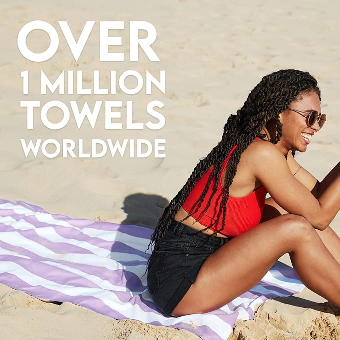 Dock & Bay Beach Towel - Quick Dry, Sand Free - Compact, Lightweight - 100% Recycled - Includes Bag - Cabana Light - Lombok Lilac - Extra Large (200x90cm, 78x35)-GravixFit