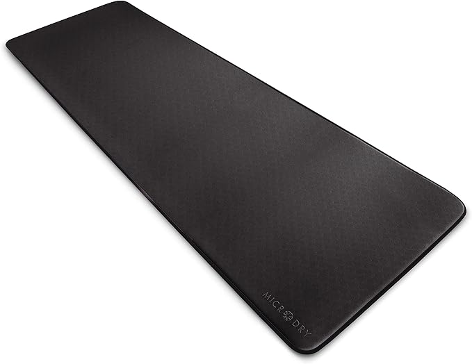 MICRODRY Deluxe Fitness Exercise Yoga Mat for Home & Gym, Extra Thick for High Impact Training, Multi Layered Skid Resistant Surface, Odor Neutralizing with Carrying Strap-GravixFit