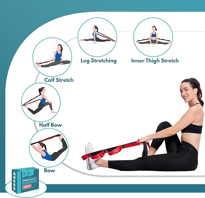 Stretching Straps for Flexibility, Balance, and Leg Stretching – Multiple Styles for Yoga, Ballet, Dance, Gymnastics & Physical Therapy-GravixFit