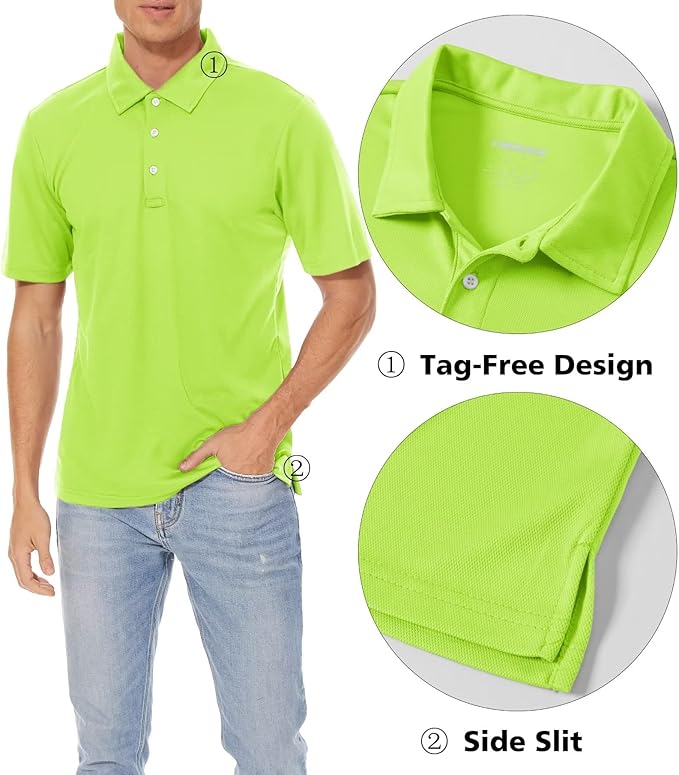 MAGCOMSEN Men's Polo Shirts 3 Buttons Casual Work T Shirts Quick Dry Short Sleeve Golf Shirt Pique Jersey Outdoor Performance-GravixFit