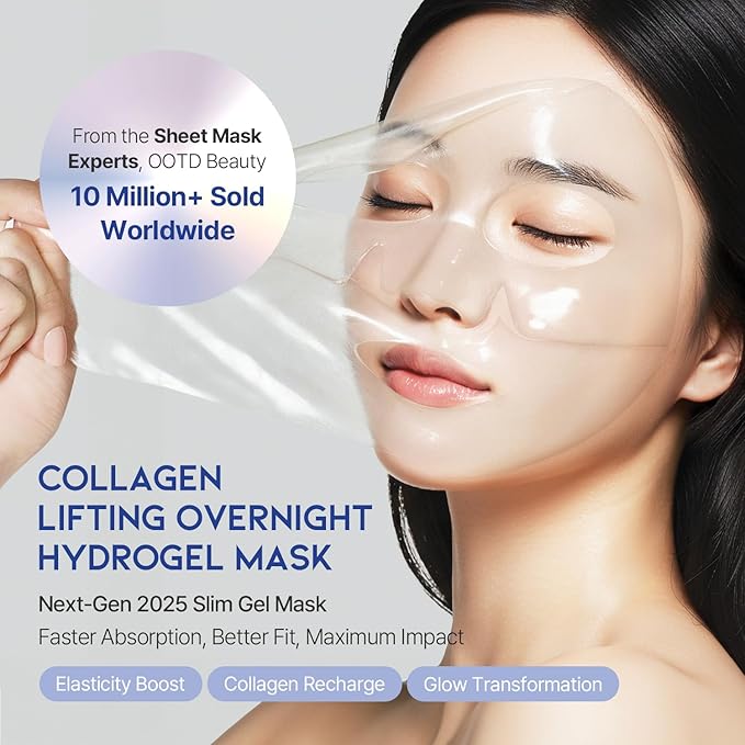 #OOTD Collagen, Hyaluronic Acid & Peptides for Elasticity, Hydration, and Firming. Lifting Hydrogel Sheet Mask - Face Mask (5pcs)-GravixFit