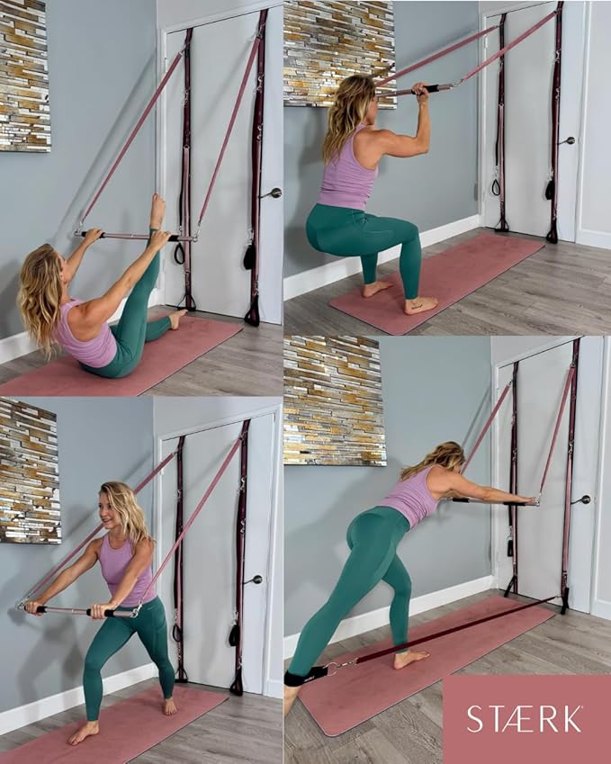 STAERK Pilates Suspension Training System - Premium Resistance Training Kit - At-Home Pilates for Strength & Flexibility - Resistance Bands Set for Home Gym, Travel, and Outdoors-GravixFit