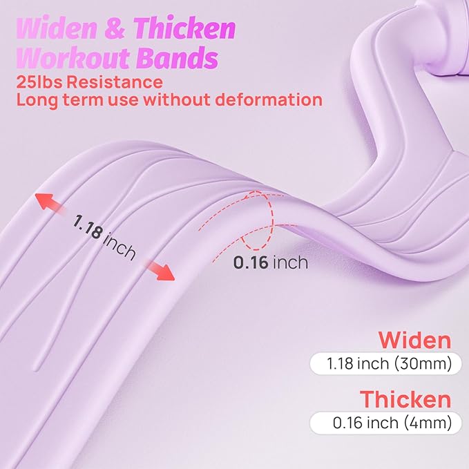 Figure 8 Fitness Resistance Band, Unbreakable Thicken 25lb Elastic Excercise Band for Working Out, Non-Slip Silicone Bands for Strength Stretch Training Arms Back Shoulder Chest Yoga Pilates-GravixFit