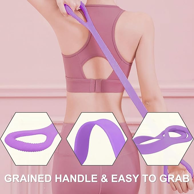 LEZER Figure 8 Resistance Band, Fitness Elastic Rope, Execrise Workout for Arm, Back, Chest and Shoulder, Yoga, Pilates, Stretching, Physical Therapy Equipment-GravixFit