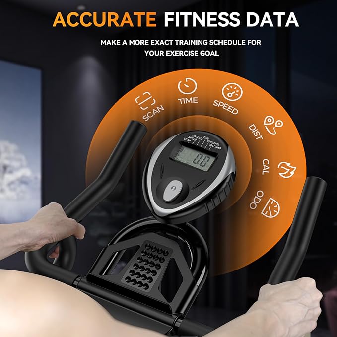 POOBOO Exercise Bike, Stationary Bike for Home Gym, Indoor Cycling Bike w/Comfortable Seat Cushion & Tablet Mount, Silent Belt Drive Indoor Bike for Cardio Workout-GravixFit