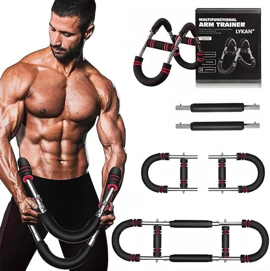 LYKAN Twister Arm Trainer, 40-100lb Adjustable Chest Workout Equipment, Arm Trainer, Twister Arm Trainer, Portable Power Twister Bar, Detachable Design Fitness Anywhere-GravixFit