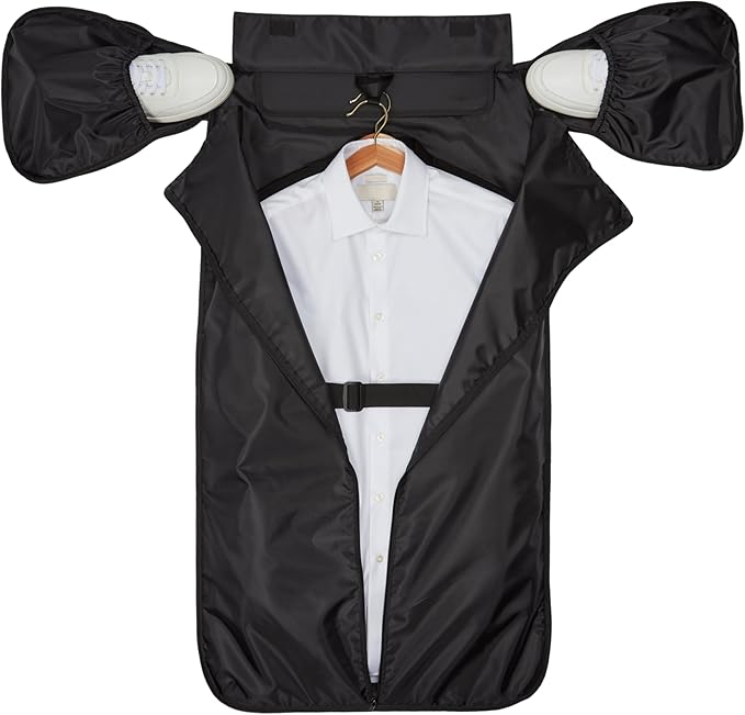 Halfday Convertible 2-in-1 Garment Duffel Weekender Bag 45L | Wrinkle-Free Travel, Hanging Suit Compartment, Shoe Pockets, Trolley Sleeve. Durable & Water-Resistant Carry-On, Shadow-GravixFit