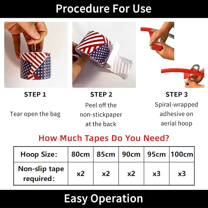 PRIOR FITNESS Premium Lyra Hoop Tape, Aerial Lyra Hoop Anti Skid Tape, 16.4ft/5m Aerial Hoop Lyra Tape Non-Slip Grip Tapes Yoga Rig Tape for Exercises Gymnastics Acrobatics Kinesiology-GravixFit