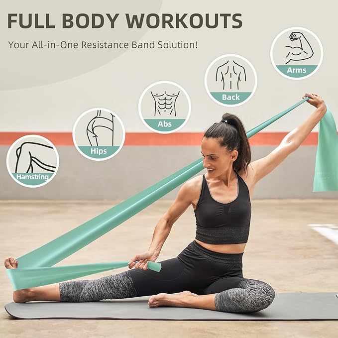 Stretch Bands for Exercise, 5 Levels Resistance Bands for Working Out, Exercise Bands for Physical Therapy, Pilates, Rehab, Stretch, Strength Training and Yoga Starter Set-GravixFit