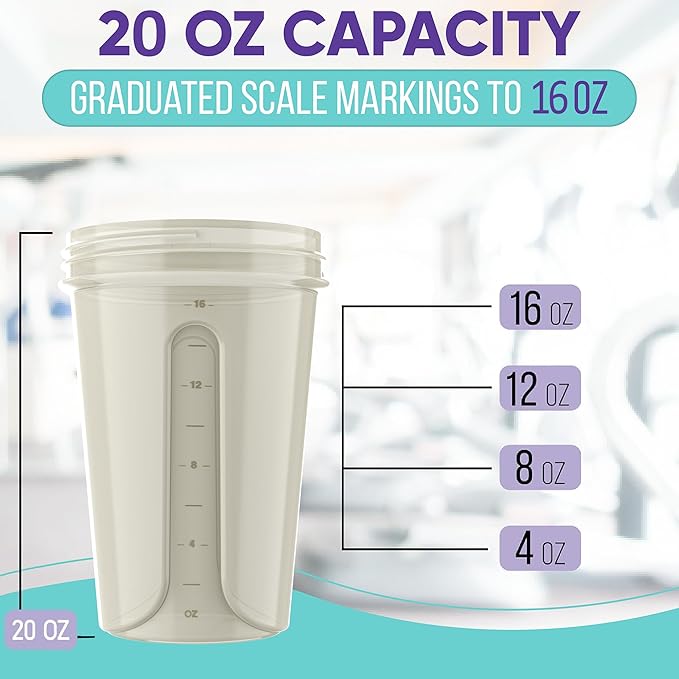 '-2 Pack- 20 oz Protein Shaker Bottles for Protein Mixes - 2x Wire Whisk | Leak Proof Shaker Cups for Protein Shakes and Pre Workout | Protein Shaker Bottle Pack-GravixFit