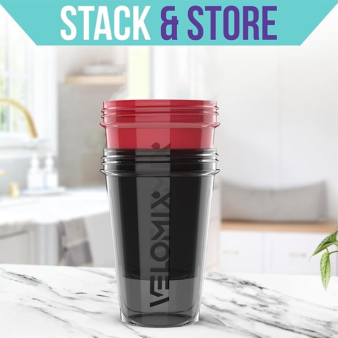 '-2 Pack- 20 oz Protein Shaker Bottles for Protein Mixes - 2x Wire Whisk | Leak Proof Shaker Cups for Protein Shakes and Pre Workout | Protein Shaker Bottle Pack-GravixFit