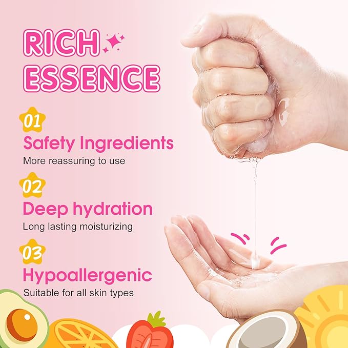 14 Pack Fruit Face Masks Skincare for Kids, Sheet Hydrating Facial Mask for All Skin Types, Bulk Collagen Face Mask for Women Skin Care, Birthday Party Spa Gifts for Teens Girls-GravixFit