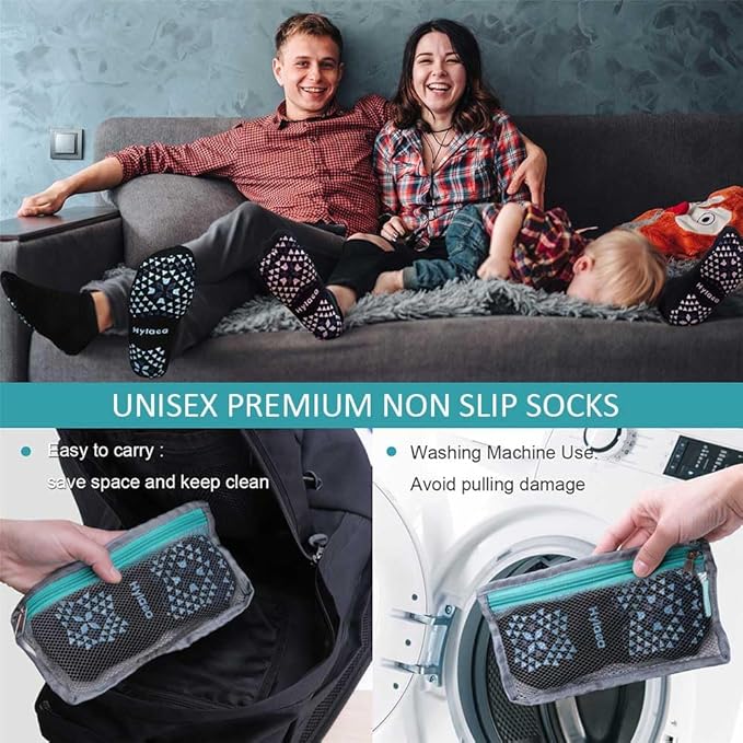Hylaea Unisex Non Slip Socks with Grip for Yoga, Hospital, Pilates, Barre | Ankle, Cushioned-GravixFit