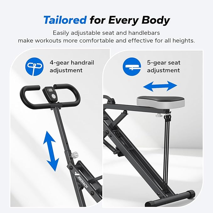 Squat Machine, MERACH R07 2 in 1 Squat Rowing Machine, Easy Setup & Foldable Exercise Equipment, Glute Trainer Machine, Glutes & Leg Home Workout Machine-GravixFit