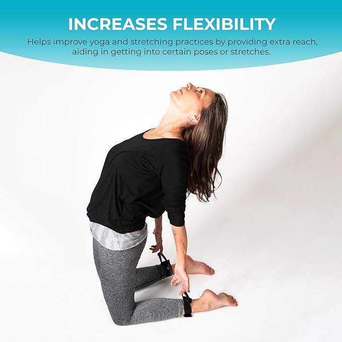 Stretch Straps for Yoga & Stretching - Increase Reach & Hold Poses Longer - Straps Stay w/You During Your Flow - Lightweight, Durable & Compact (2 Straps)-GravixFit