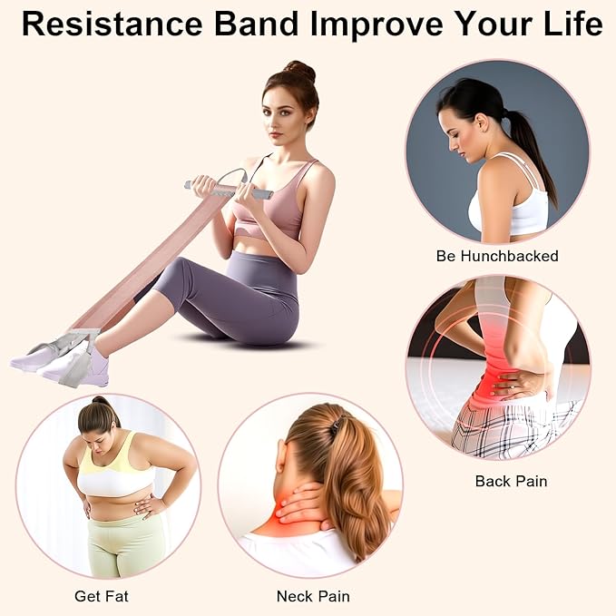 120LB Fabric Resistance Band with Handles,Non-Slip Pedal Puller Resistance Band for Strength Muscle Training-Thicken Fabric Fitness Resistance Bands for Full Body Toning,Physical Therapy-GravixFit