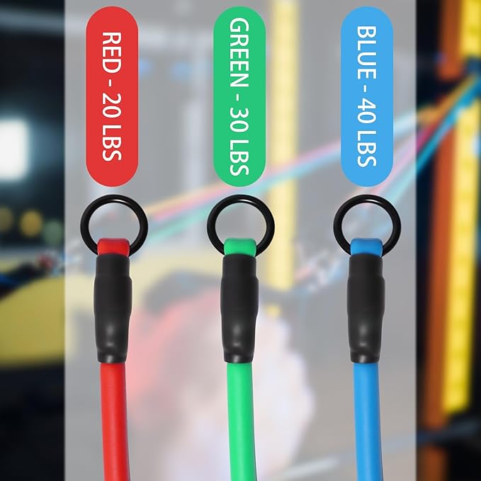 Resistance Bands with Handles for Working Out Women and Men, Exercise Bands with Door Anchor, Stretch Bands for Home Workouts, Simple Guide Included-GravixFit